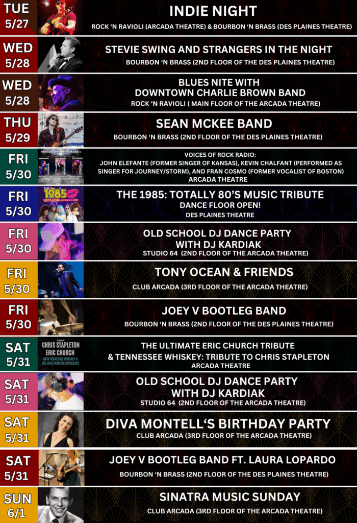 View upcoming events at Onesti Entertainment