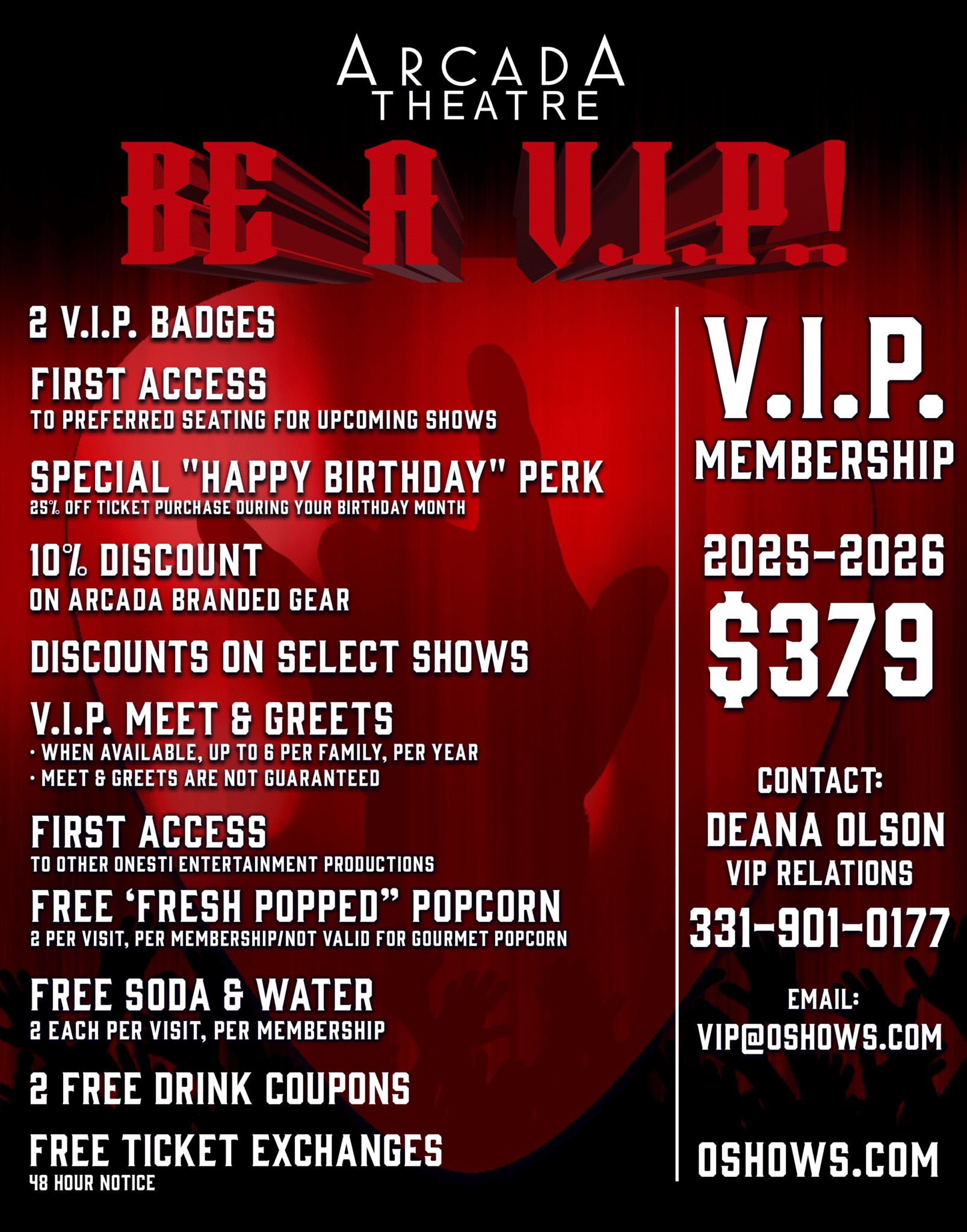 VIP Concert Experiences | Arcada Theatre